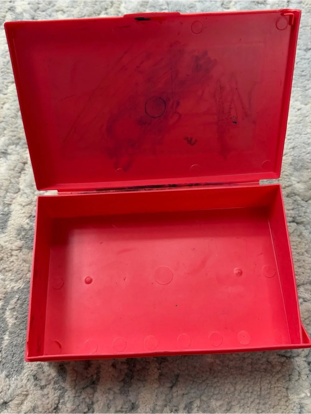VTG Pink Empire Pencil Case Box Plastic School Stuff Box , Crayons, Markers
